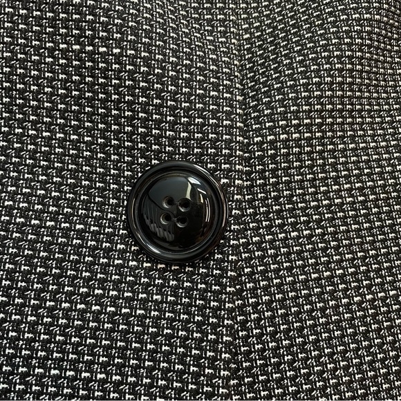 Tahari ASL Black White Textured Button Front Fully Lined Jacket Work Wear Office - Picture 4 of 10